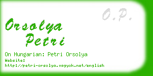 orsolya petri business card